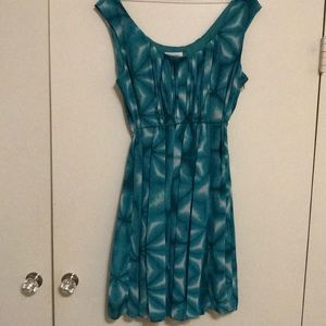 Calvin Klein Teal/Turquoise Dress w/Pleats Sz 12